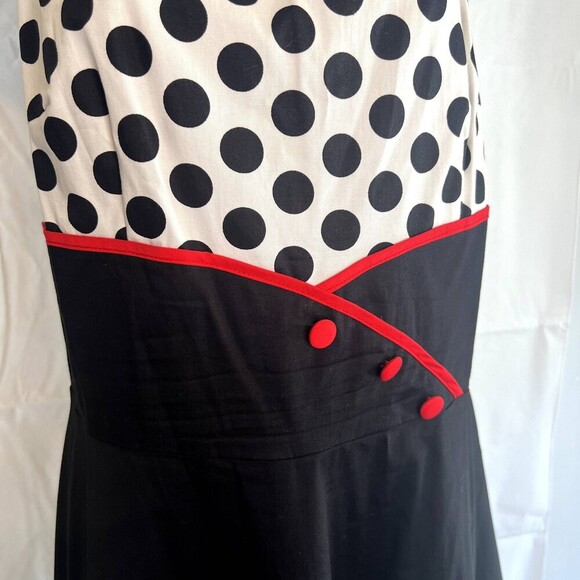 BBonline Dress 50s Red Black Fit & Flare Rockabilly Retro Minnie Mouse Size 2XL - Picture 4 of 9